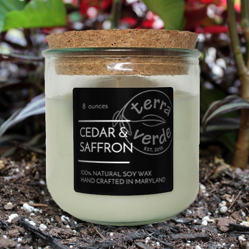 Cedar & Saffron 8oz Soy Candles