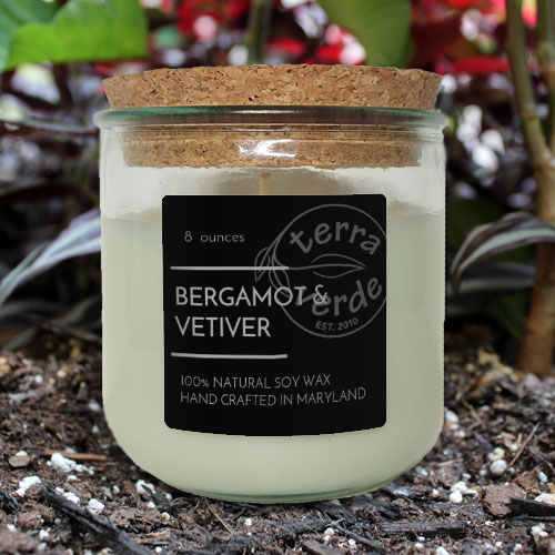8 OZ Mason Jar Soy Candle - Bergamot & Vetiver - Terra Verde Soy